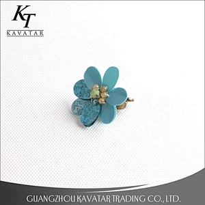 Kavatar Wholesale Blue Applique Sequins Flower Patch For Clothes