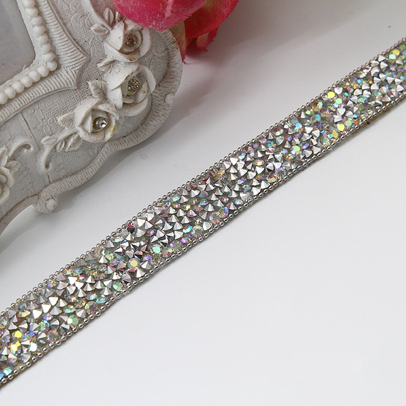 1.5cm hotfix rhinestone crystal ab tape pointback stone hotfix transfer for decoration