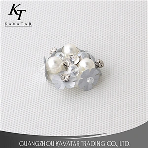 crystal sequin pearl flower applique for dresses