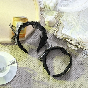wholesale rhinestone hair trim girl party Bow hair hoop accessories women headbands Fashion designer hair headband