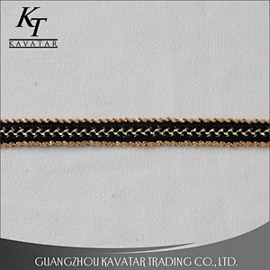 Wholesale 1.3cm webbing Copper chain gold Copperlic lace trim for garment decoration