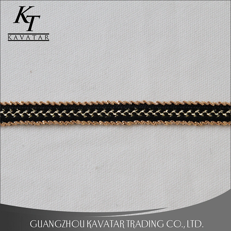 Wholesale 1.3cm webbing Copper chain gold Copperlic lace trim for garment decoration