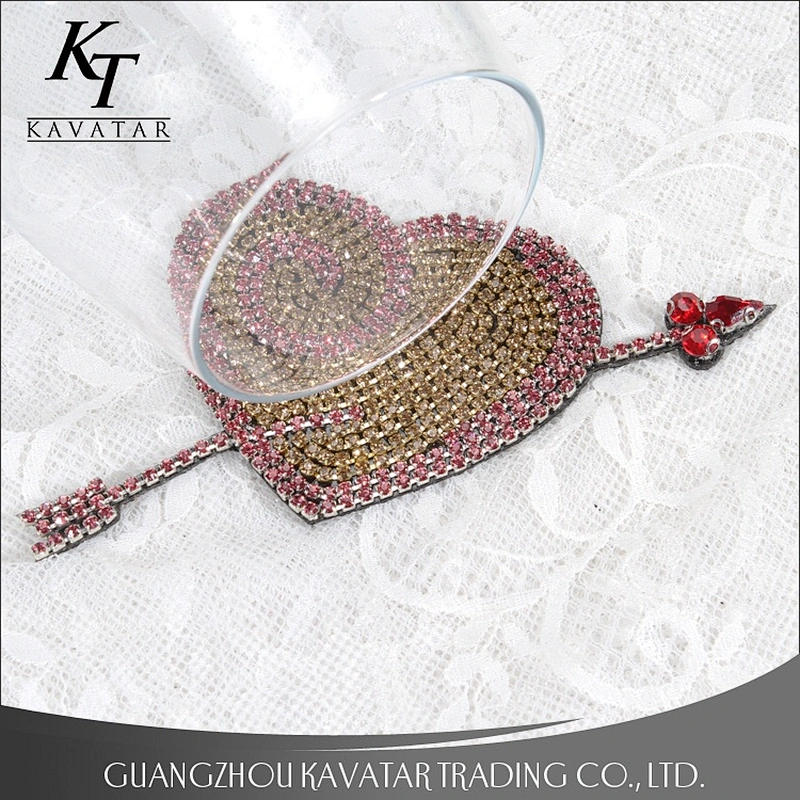 Bling bling Rhinestone Love Heart Sword Patch for Clothing,Bags Decoration Patch DIY Design