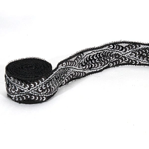 Design Grace 2cm Jacquard Beaded Mesh Lace Embroidery Sequin Tape
