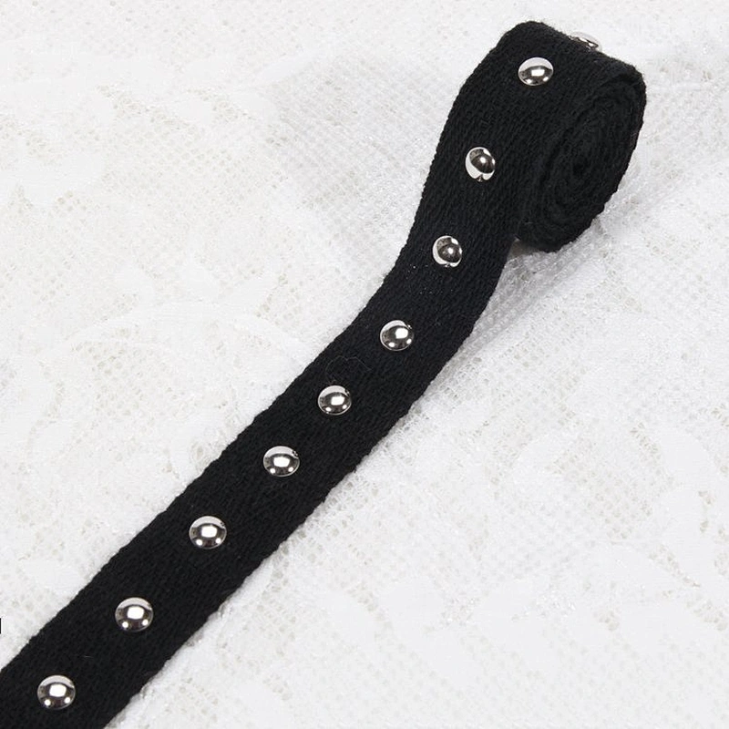 kavatar Round Beads Black Tape Lace Trimming For Garments