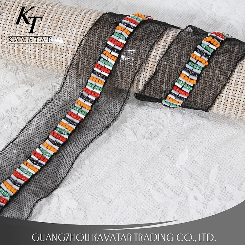 Fashion 4cm DIY Braided Beaded Lace Ribbon For Dress