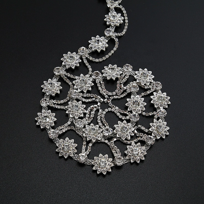Kavatar Fashion Wholesale Fringe Rhinestone Cup Chain For Clothes