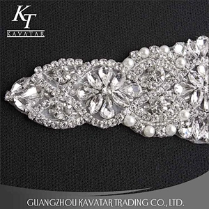 Bride Dress Patch Decorative Rhinestones Appliques With Claw Rhinestone