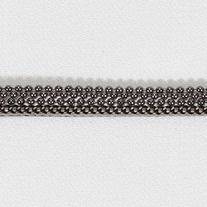 Black Plastic Beads Mini Hot Fix Trim with Copper Chain