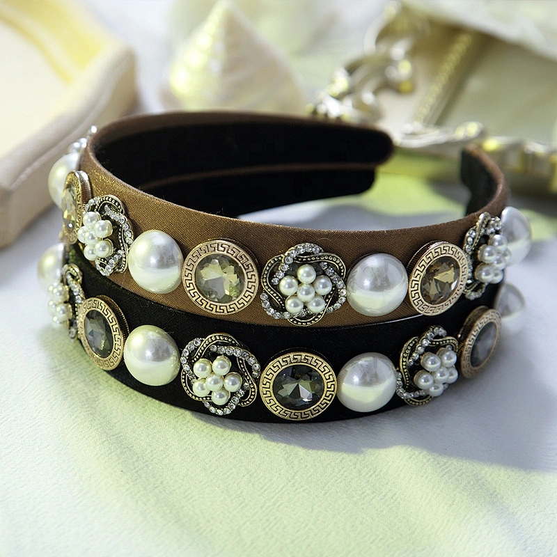 Korean 2020 new style hairband for women hair accessories  retro baroque  headband vintage headband with buttons