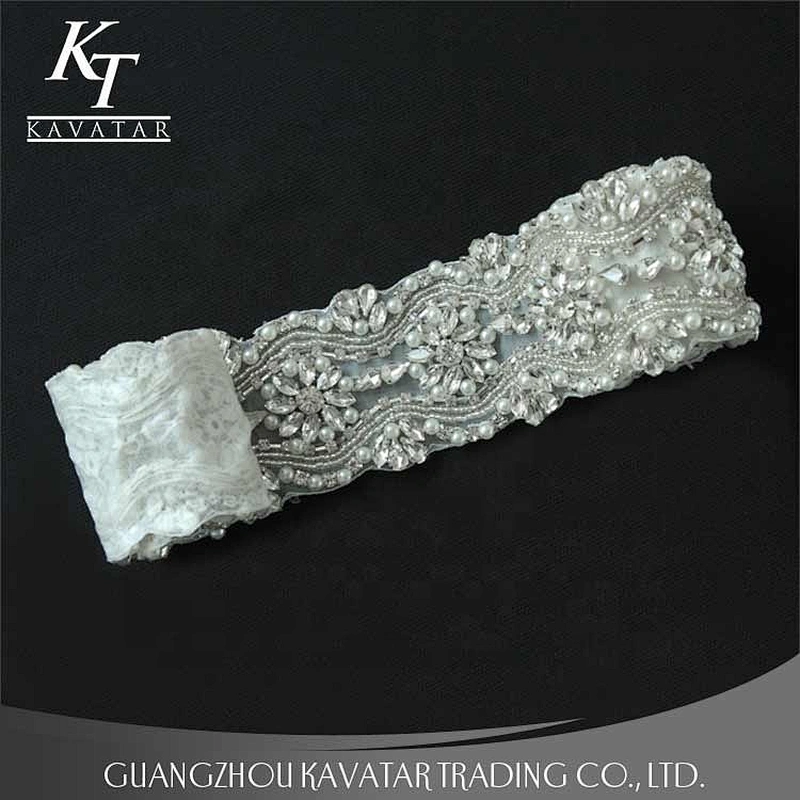 Custom Rhinestone Bridal Bead Applique For Wedding Belt