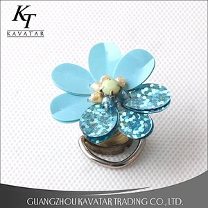 Kavatar Wholesale Blue Applique Sequins Flower Patch For Clothes
