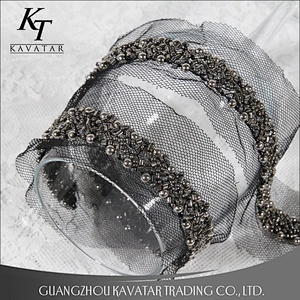 High quality kavatar Beaded Trim Mesh Decoration Lace Trim For Apparel