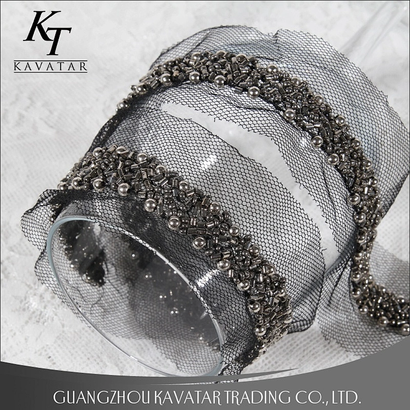 High quality kavatar Beaded Trim Mesh Decoration Lace Trim For Apparel