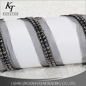 Design handmade embroidery Copper beaded lace trim