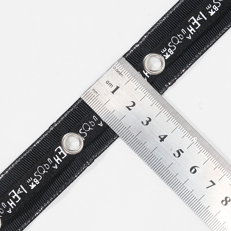 New style black eyelet tape trim with the design