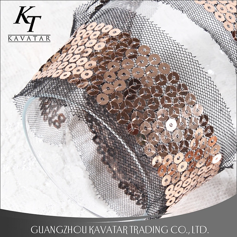 Fashion Handmade Round Sequins Mesh Lace Trim Decorative For Clothing