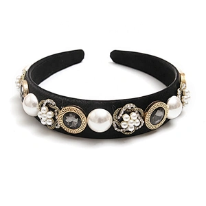 Korean 2020 new style hairband for women hair accessories  retro baroque  headband vintage headband with buttons