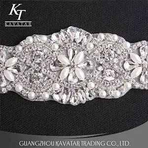 Beautiful white rhinestone patches applique