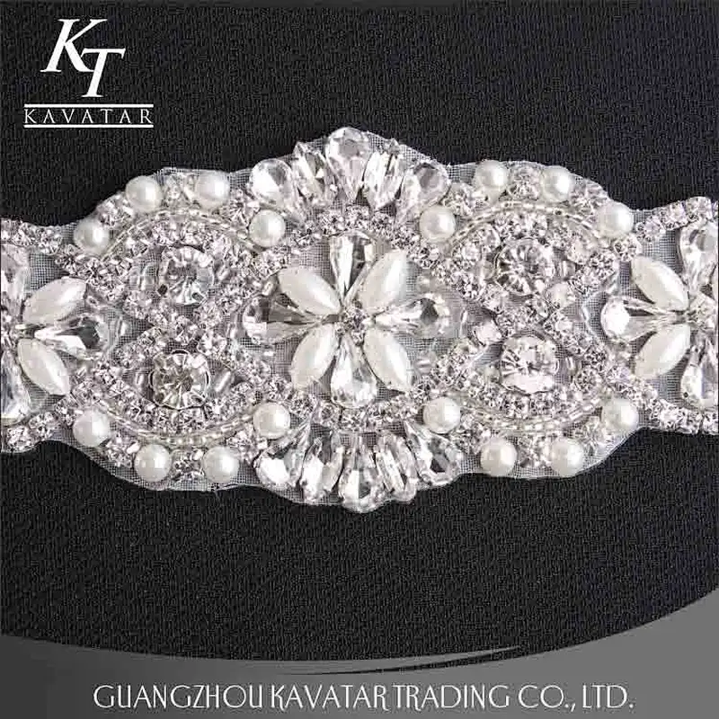 Beautiful white rhinestone patches applique