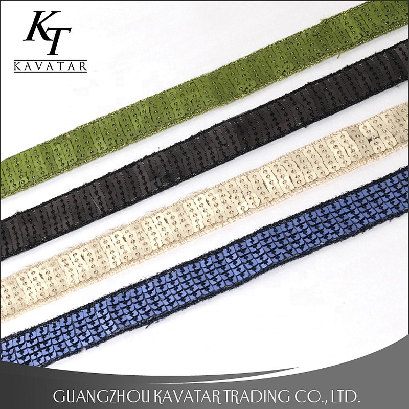 Wholesale Custom High Quality Exquisite Sequin Appliques Ribbon