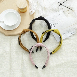 winter letter bead hair rhinestone hairband for girls fashion hair accessories designer women knitting headbands crochet pattern