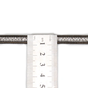Custom 1cm Black Backing Crystal Beaded Hot Fix Rhinestone Trim