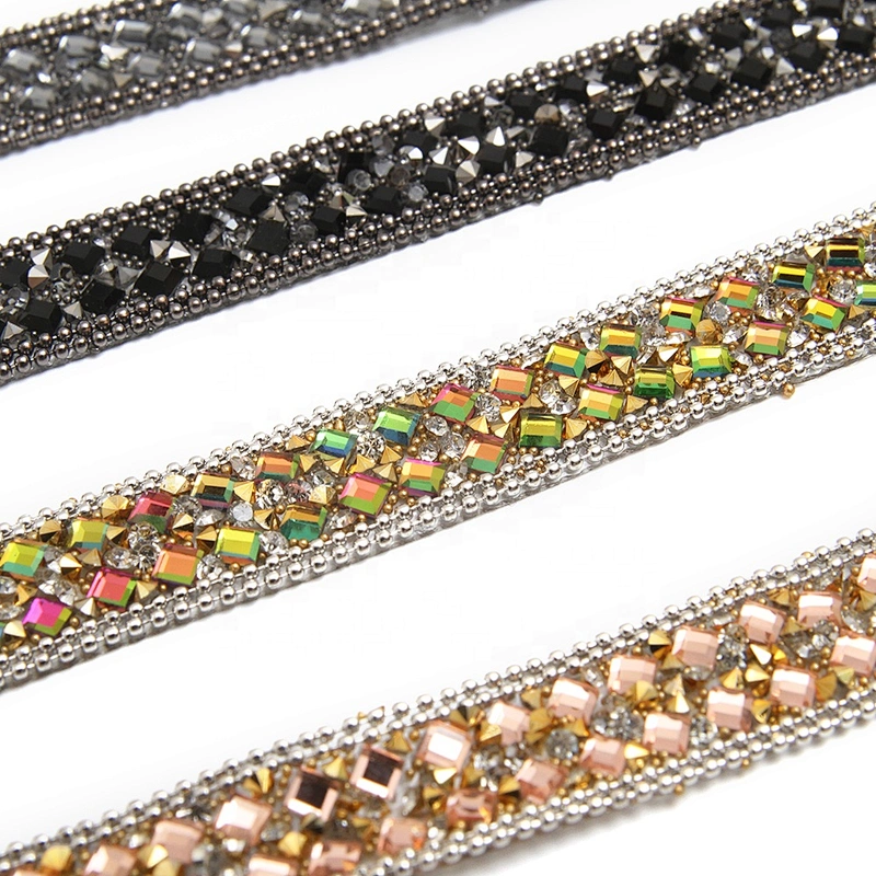 Factory wholesale hotfix  trimming   for shoes  for Clothing Banding Trim  bead  Glass to  rhinestone  trimming transfers