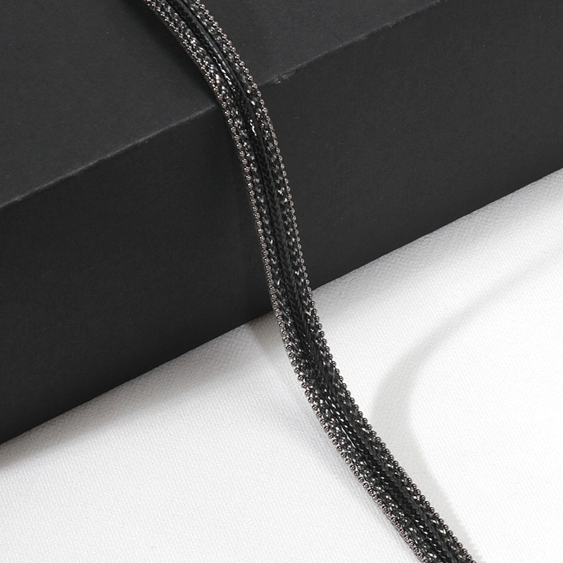 Wholesale Black Accessories Plastic Beaded HotFix Transfer Trim with Accessories Beads Chain