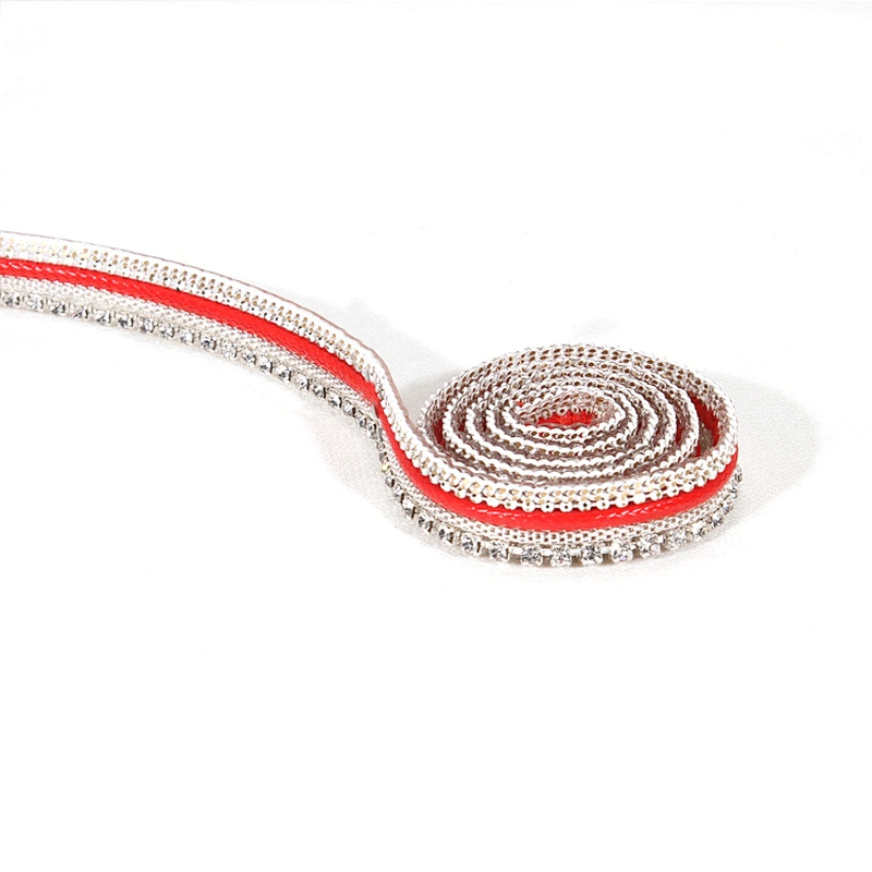 Custom 1cm Decorative Accessories Chain Crystal Rhinestone Beaded Resin Thermal Transfer Ribbon