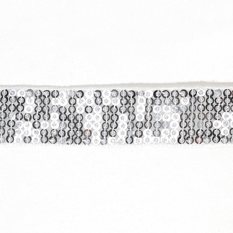 Custom Wholesale Shimmering Sequin Beaded Mesh Trim for Clothing