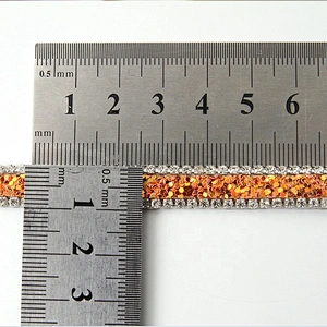 Kavatar Wholesale Hotfix trimming rhinestone hotfix banding gold Copper sequin rhinestone transfer tape iron trimming