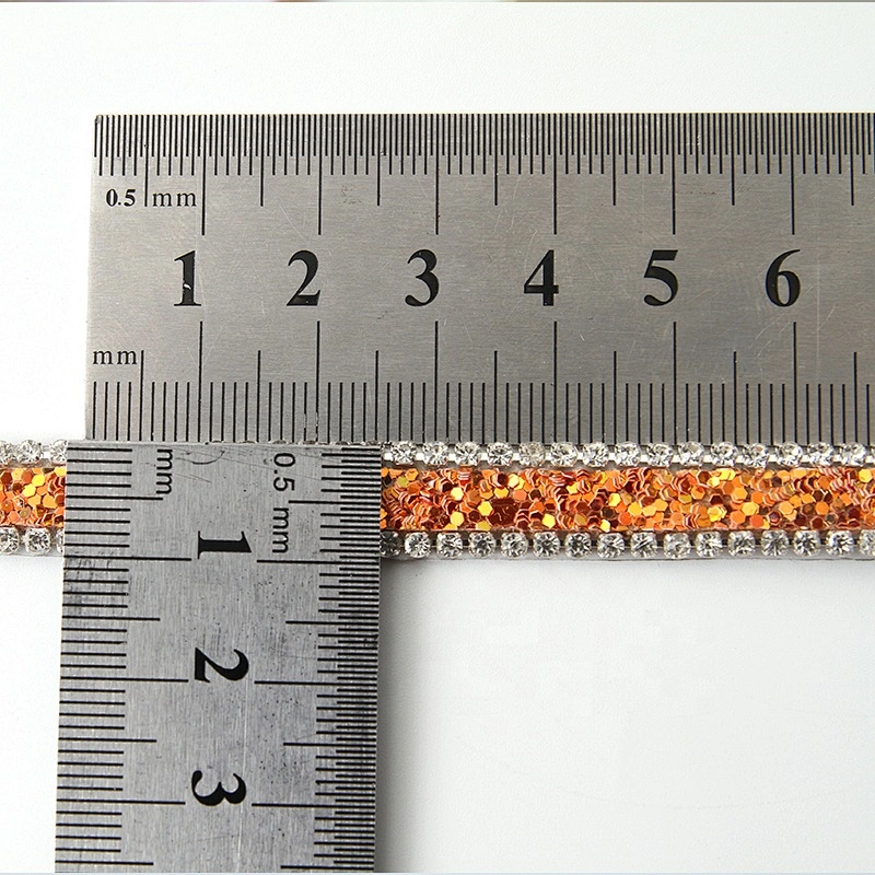 Kavatar Wholesale Hotfix trimming rhinestone hotfix banding gold Copper sequin rhinestone transfer tape iron trimming