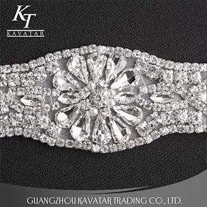 High quality fashion crystal applique for bride wedding