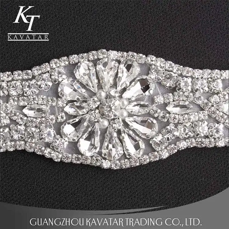 High quality fashion crystal applique for bride wedding