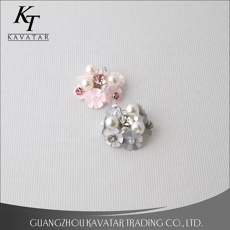 crystal sequin pearl flower applique for dresses
