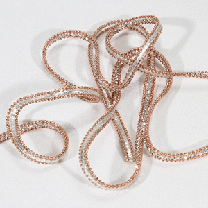 Gold Accessories Bead Chain Bordered Hotfix Rhinestone Trimming for Sandals Hats