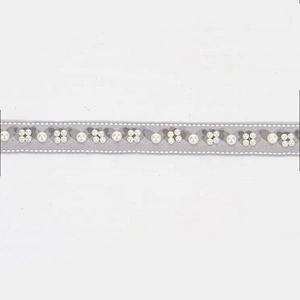 Beautiful White Webbing Beaded Pearl Lace Trim
