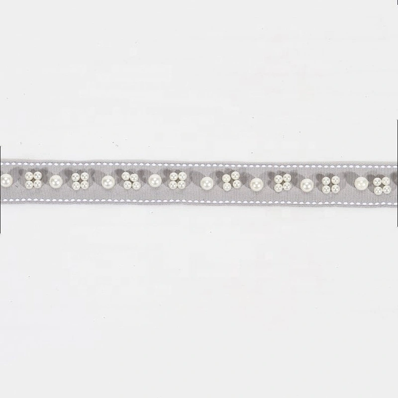 Beautiful White Webbing Beaded Pearl Lace Trim