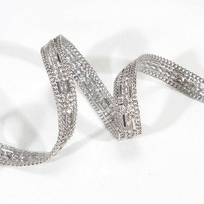 Bulk Decorative Rhinestone Brass Beaded Hot Fix Transfer Trim