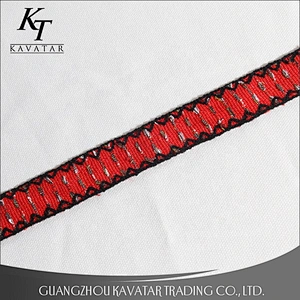 2.5-3cm red polyester satin embroidery ribbon for garment