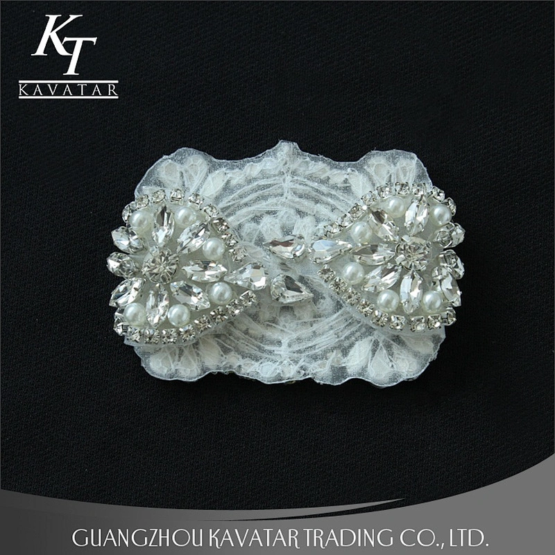 New Style Flower Rhinestone Sequin Appliques For Bride Wedding Dress