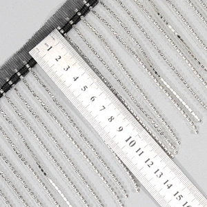 Wholesale Black Polyester Strips Accessories Rhinestone Fringe Tassel Trim for Dress Decoration