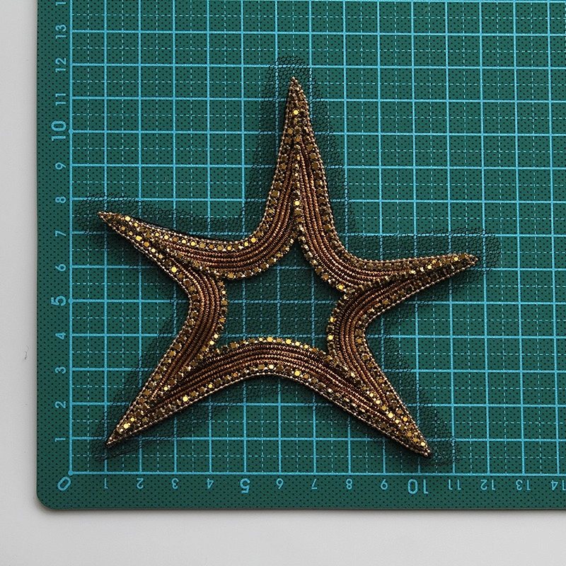 new arrival star rhinestone Beaded Patches Sew on clothing patch 3D  DIY T-shirt patches
