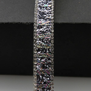 Latest design wedding hotfix sequin banding trim low MOQ