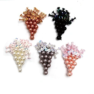 Christmas Cherry Flower Decorative Sew on Rhinestone Beaded Patches Wholesale patches for clothing