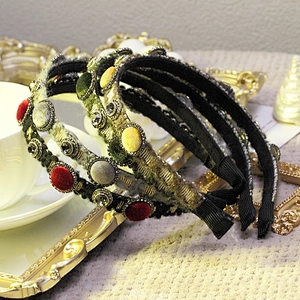 Vintage classic wool hairband headwear Korean version 2020 new versatile web celebrity simple rhinestone headband