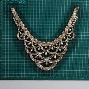 wholesale 3d patches rhinestone Sew on patches custom  for clothing big patches