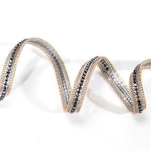 Hotfix Crystal Rhinestones Trim with Gold kavatar Accessories Chain