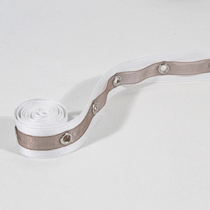 New arrival stripe Copper eyelet lace decorative ribbon wholesale